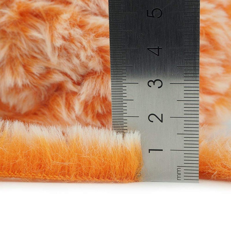NICEEC 2 Skeins Faux Fur Yarn Super Soft, Chunky & Fluffy, Eyelash Yarn for Crochet & Knitting (Total Length 70yds,3.53oz) - Orange - Image 4